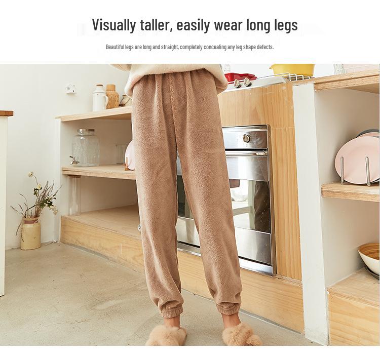 Jinhan Autumn/Winter Fairy Warm Fleece Pajama Pants - Thick, Loose, and Cozy for Home