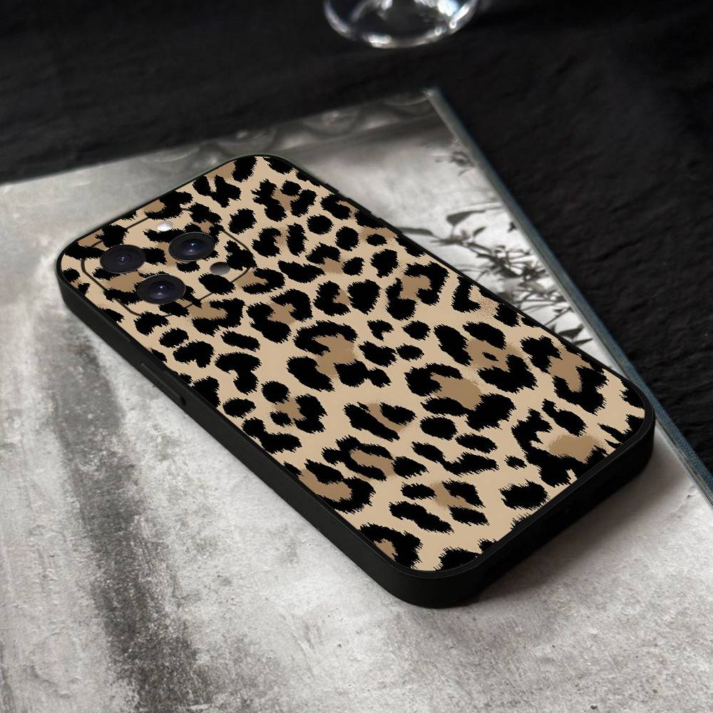 Leopard Phone Case Black Silicone Soft Shell For IPhone 17 16 15 14 13 12 11 Air Pro Max Plus Hot Sale