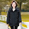 Down Jacket for Women Medium To Long Length Winter Thick and Warm Hooded Jacket for Middle-aged and Elderly Women
