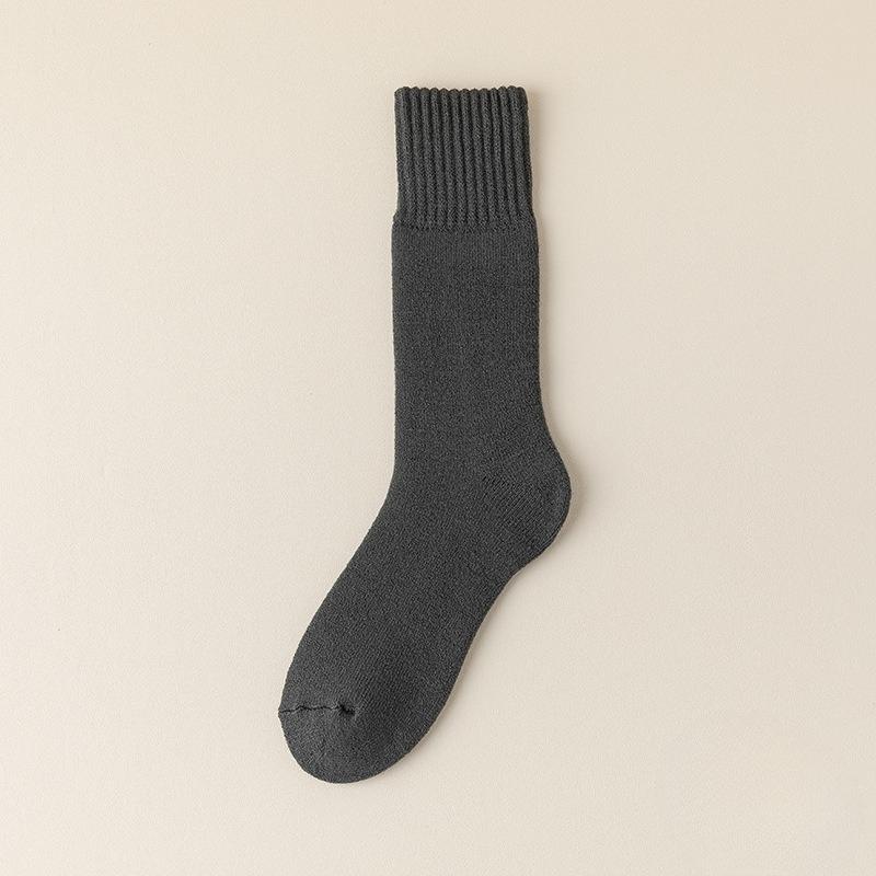 

Удлиненные и утолщенные кашемировые носки для мужской осени и зимы, флисовые теплые длинные носки, очень толстые шерстяные носки, высокие зимние длинные носки 1 pair серый/чёрный