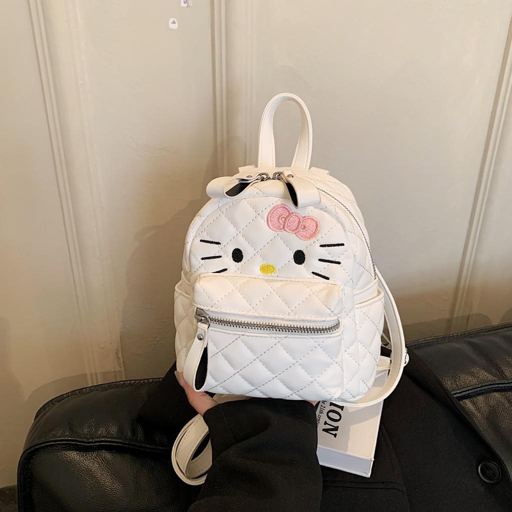 Schoolbag1011 new popular summer backpack female Korean diamond Kitt cat cute wind embroidered backpack