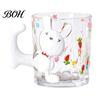 Milk Drinking Glass Cute Cat Mug, Clear Coffee Cup with Handle, Funny Hot Water Safe Glassware for Tea, Milk, Coffee, Gifts Women, Lovers Animal