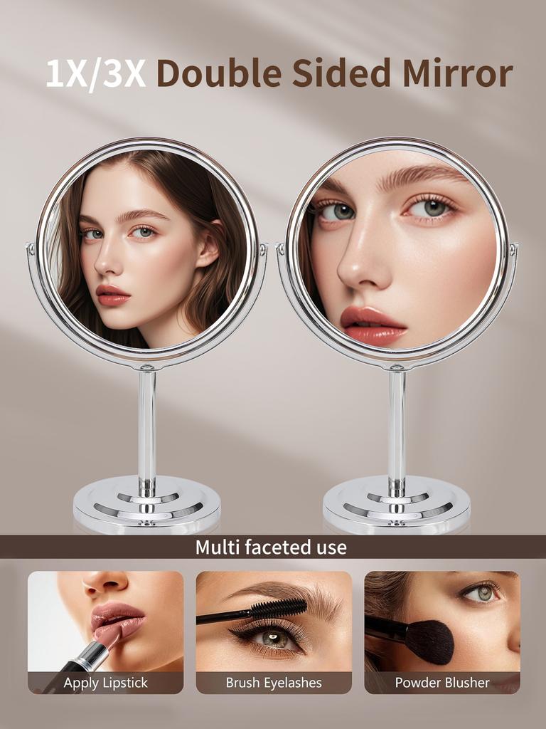 6-Zoll Schminkspiegel, Tragbar, Tischplatte, Haushalt, Studentenwohnheim, Beauty-Schminkspiegel, Doppelseitig vergrößernd