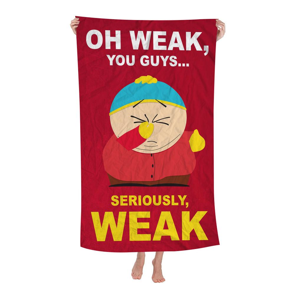 South Cartoon Parke Microfiber Beach Towel Absorbent Quick Dry Soft Yoga Swimming Resort Mountain Climbing Towel