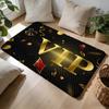 Fashion Spade Floor Mat Soft Flannel Absorbent Mat Non-Slip Rug Home Bedroom Bathroom