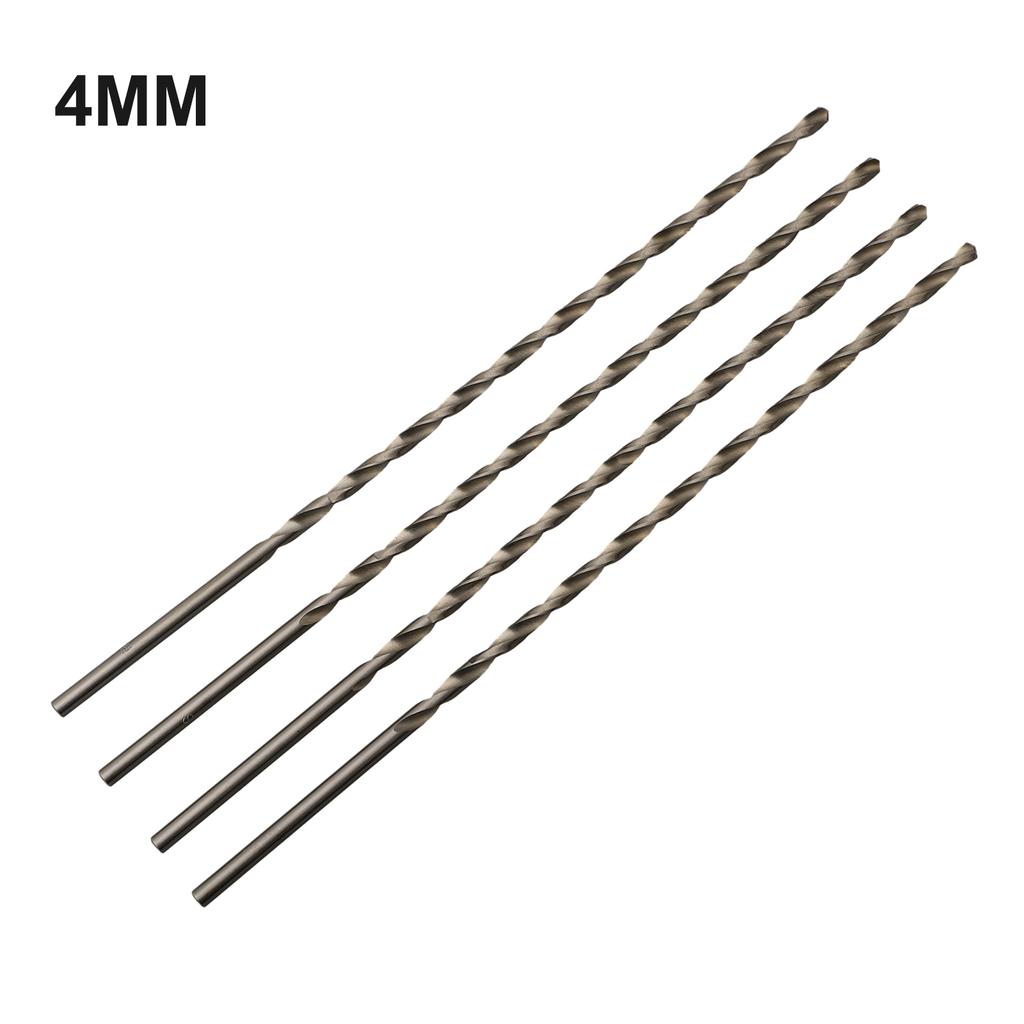 Long Reach 4Pcs 200mm HSS Drill Bits for Smooth and Accurate Metal Drilling
