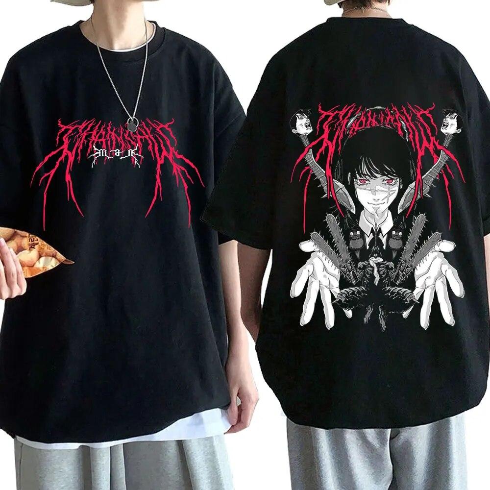 

Anime Chainsaw Unisex T-shirts Unisexga Makima Power Denji Graphic Print T-shirt Clothes Unisex Short Sleeves T Shirt Tops Streetwear