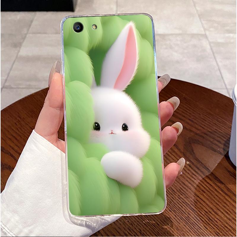 Case For Oppo A83 Oppo CPH1729 Clear Luxury Cute Love Heart Rabbit Funny Pattern Phone Case Soft TPU Silicone Bumper Back Cover