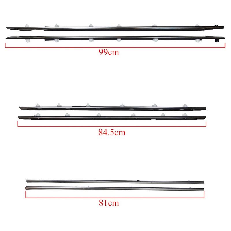 Artudatech 6PCS Door Belt Molding For Toyota Land Cruiser 80 Series 1991 1992 1993 1994 1995 1996 1997