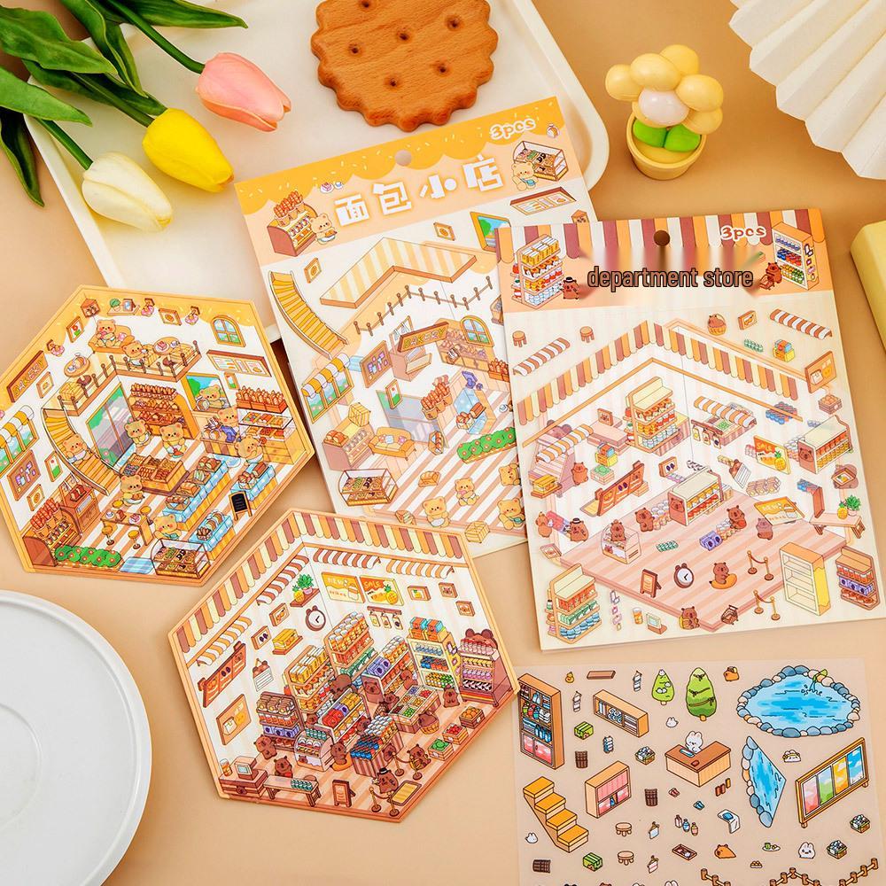 3D Miniature House Stickers: Cute Decorative & Educational for DIY Planners