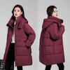 Down cotton-padded clothes women's medium and long winter new loose thickened cotton-padded clothes casual women's cotton-padded jacket