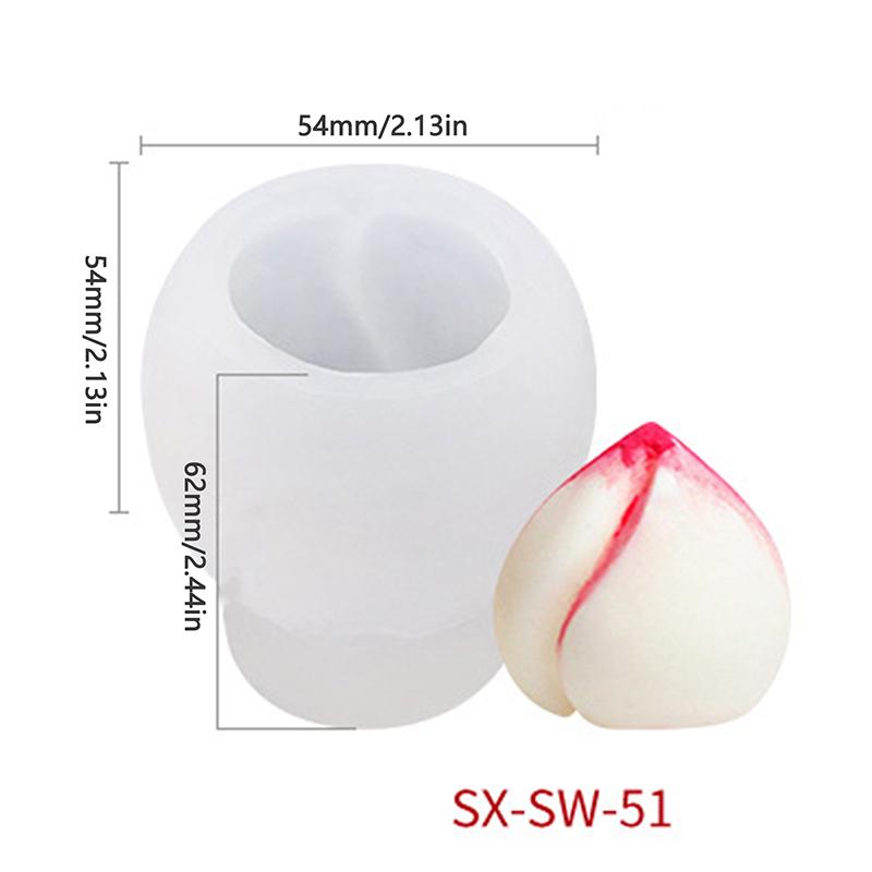 3D Peach Mousse Cake Silicone Mold Homemade Ice Cream Custard Pudding Baking Mold Cube Tray Wedding Festival Parties