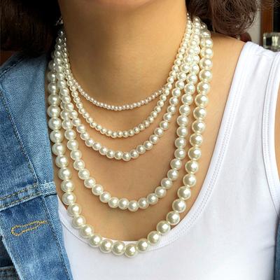 In Vintage Multi-layer Stacked Pearl Necklace Bohemian Handmade Long Sweater Chain Women's Autumn and Winter Pendant