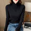 Fashionable Double-Sided Nylon Velvet Long Sleeve Base Shirt Half High Collar Slim Fit Autumn Winter Inner Wear For Women