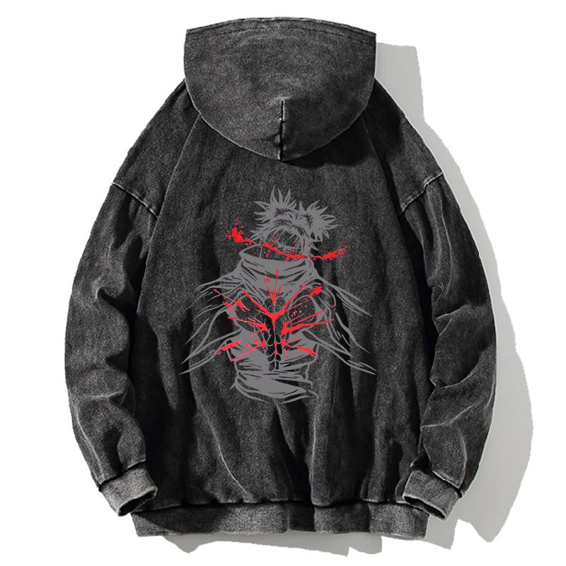 Choso Jujutsu Kaisen Anime Grafica Felpa con Cappuccio Uomo Donna Felpe Vintage Felpa in Cotone Lavato Harajuku Streetwear Pullover Maschile