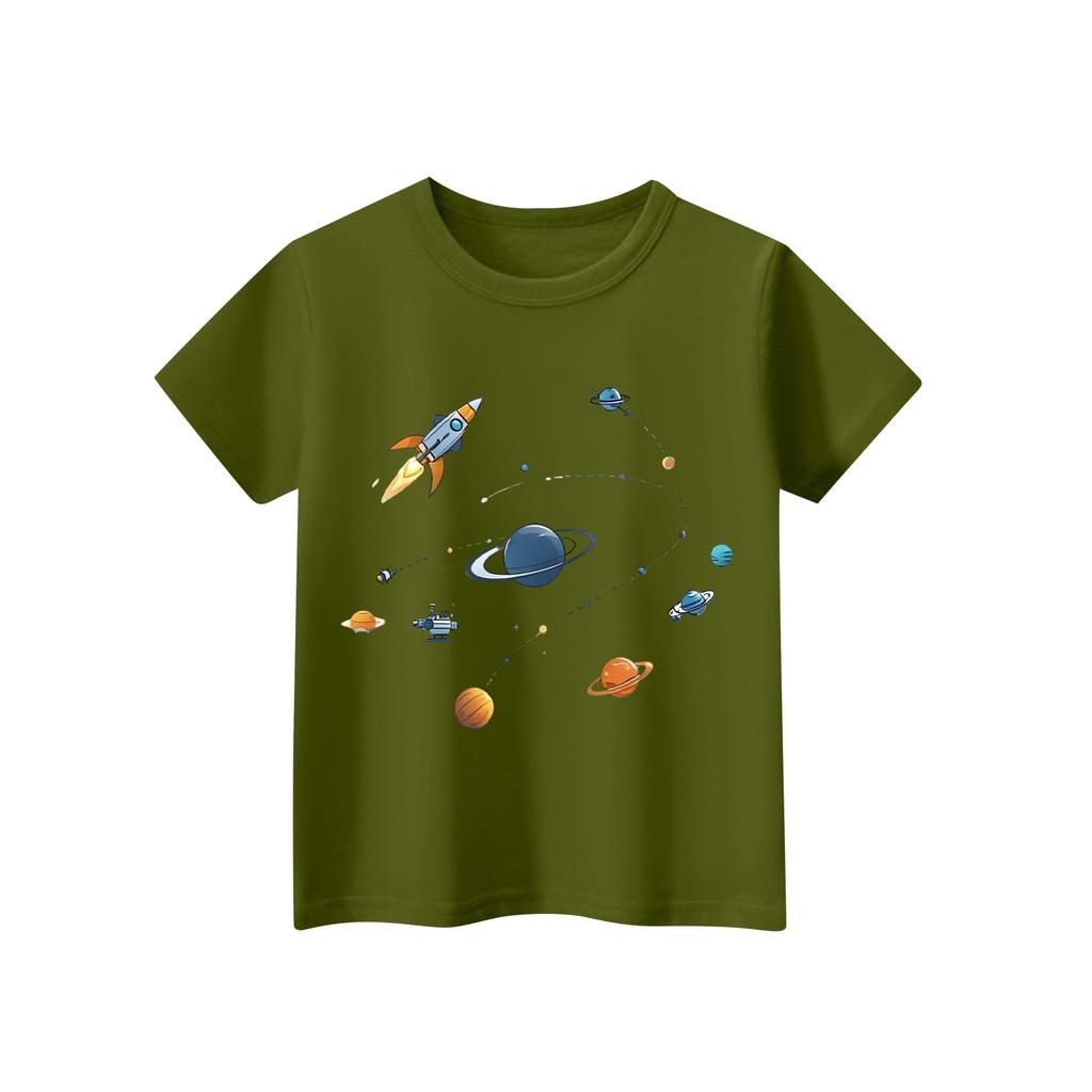 Children's Short Sleeve Neck T-Shirt Animal Print Daily Casual Top