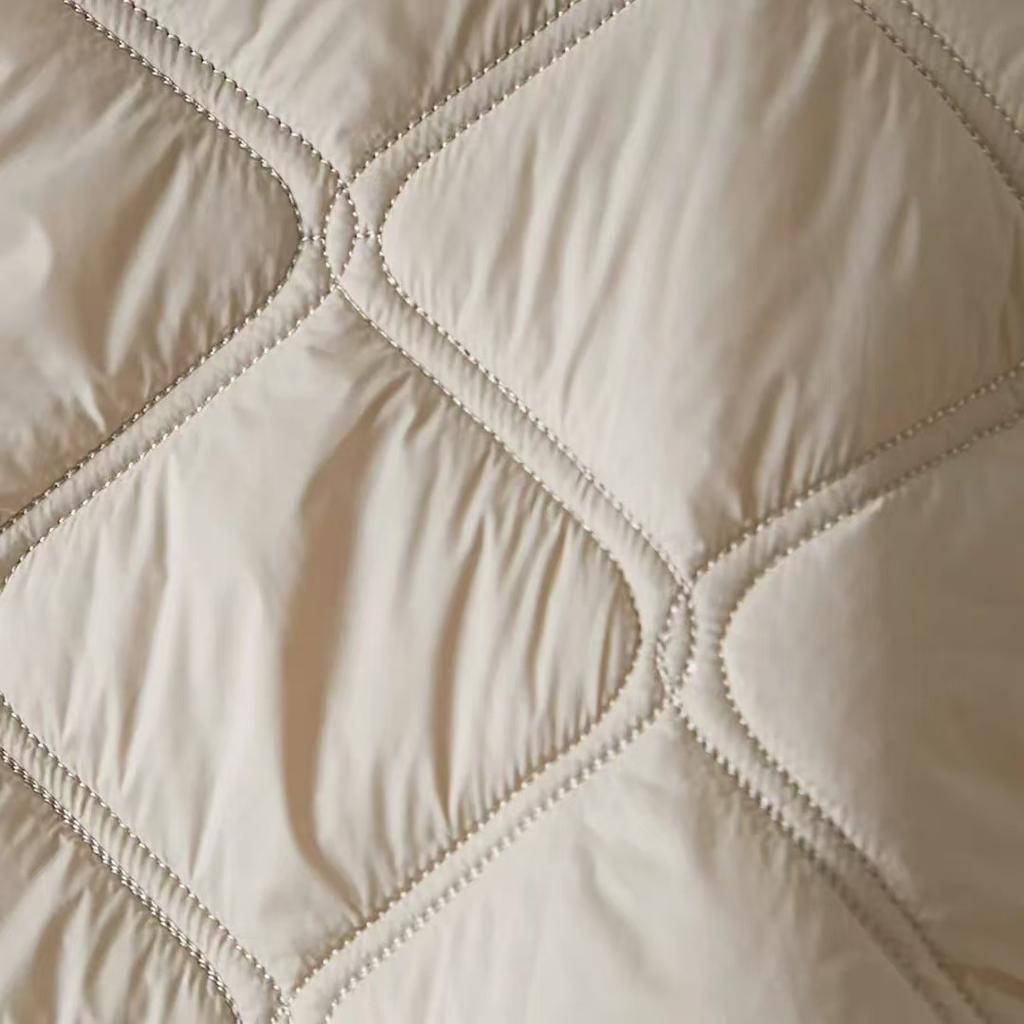 Quilted Line Small Fragrance Cotton Coat for Womens Lightweight and Versatile Intellectual Temperament Thin Cotton Coat