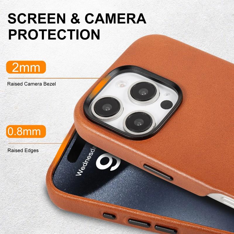 IPhone 17 Pro Leather Case Magnetic Full Body Protective Cover