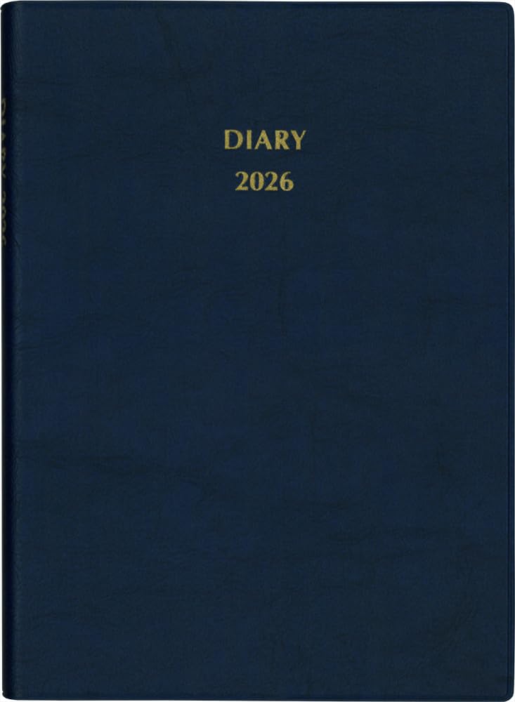 Hakubunkan Diary 2026 B6 Horizontally Lined Soft Navy 43 January Medium-Sized Diary, Blue, No. (Starts 2026)