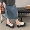 Small thick-bottomed cool slippers for women's outer wear 2025 summer new high-end metal buckle light bottom high-heeled sandals for women