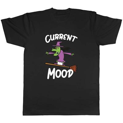 Current Mood Witch Broom Halloween Mens Unisex T-Shirt Tee Gift