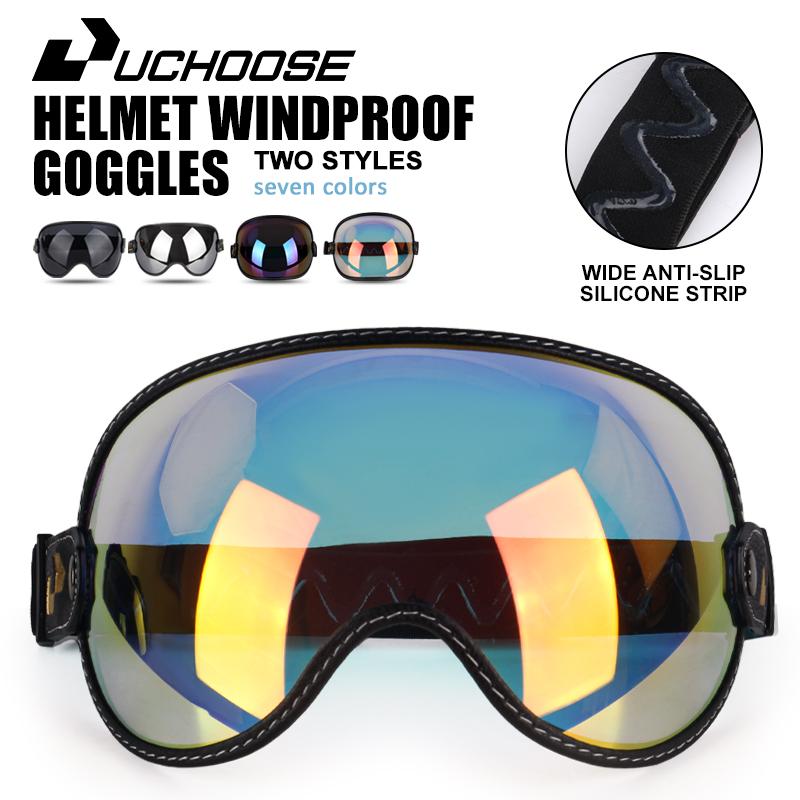 Retro Motorcycle Goggles Bubble Visor Outside Riding UV Protection Windshield Colorful Vintage for Half Face Helmets2