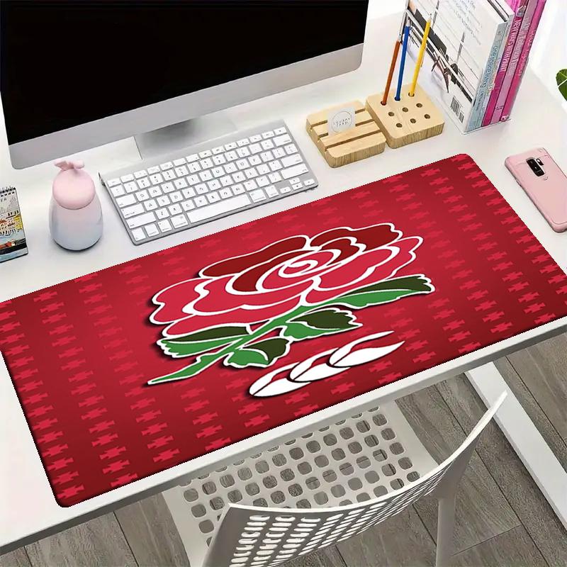England Rugby Theme Mouse Pad, Non Slip Rubber Base, Multifunctional Office & Home Decor, Perfect for Workspace Personalization.