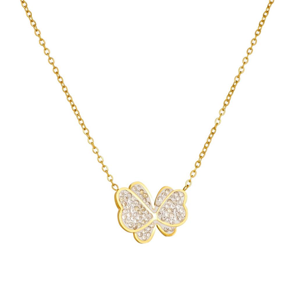 316L Stainless Steel Butterfly Charm Necklace For Women Fashion New Neck Chain Engagement Jewelry Party Wedding Gift Bijoux