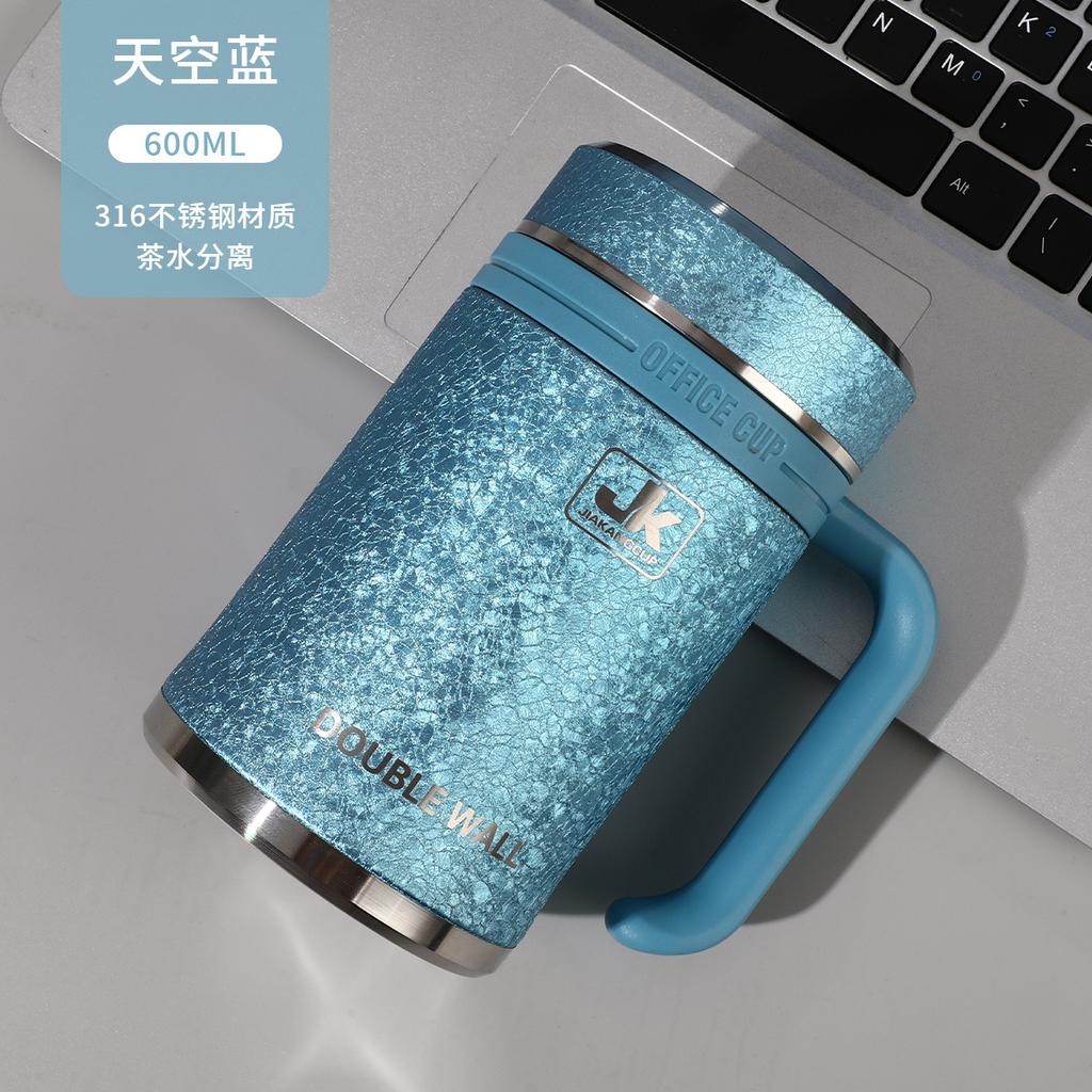 Water Bottle Stainless Steel Thermos Cup High-grade Business Office Water Cup Large Capacity Tea Cup with Handle