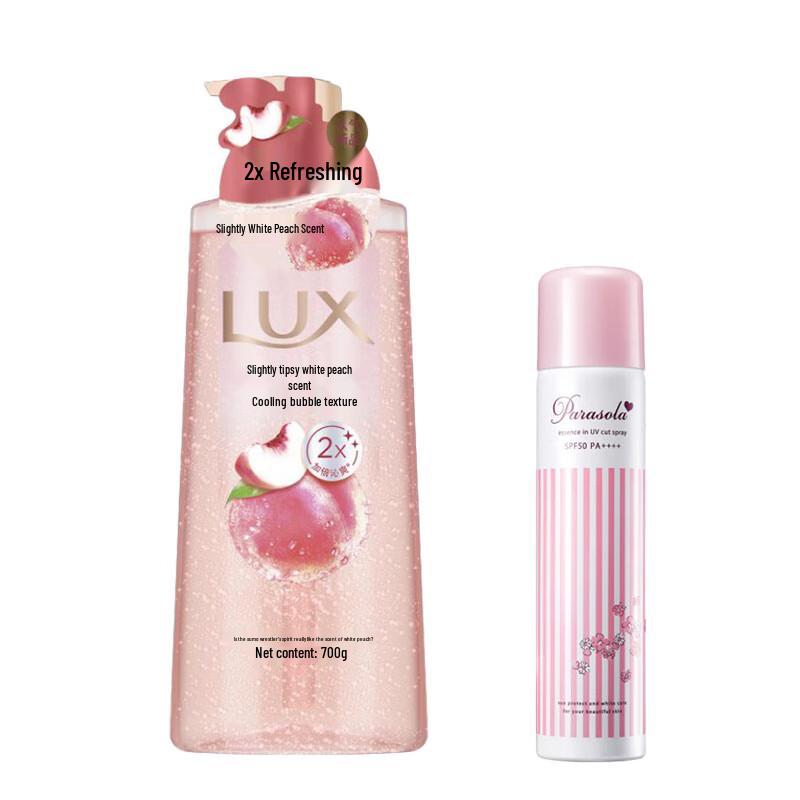 

LUX White Peach Bubble Shower Gel & Sunscreen Set