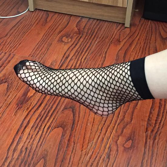 1 Pair Net Socks Hollow Non-slip Elastic Women Ankle Fishnet Socks for Dancing
