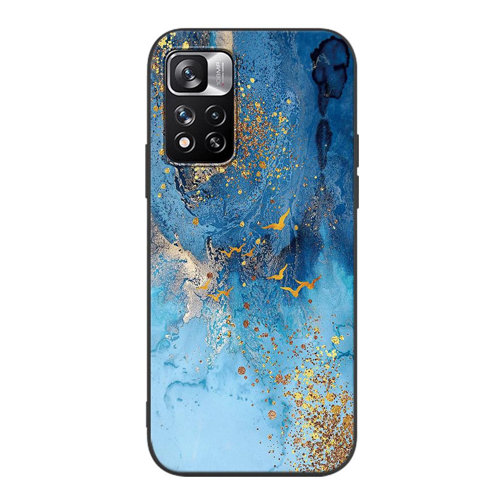 Schicke Marmor-Goldfolienhülle für Xiaomi Redmi Note 9S 9 8 10 11 Pro 9C 9A 7 8T 7A 8A 6A 6 10S Schwarze weiche Silikon-Telefonabdeckung Coque