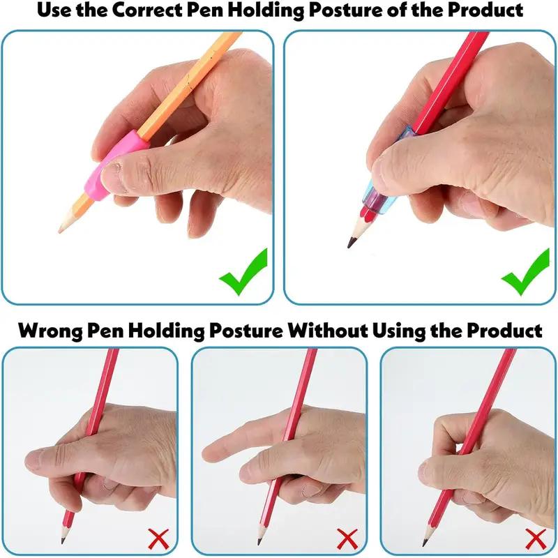 8pcs Silicone Pencil Grips - Ergonomic Adjustable Holders for Kids, Posture Correction, Non-Slip & Durable for School & Office