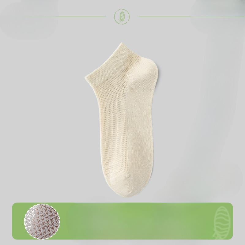 Female Spring and Summer New Breathable Sweat Absorption Deodorant Antibacterial Boneless Small Fresh Tube Socks