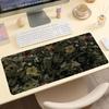 Dark Green Floral Extended Desk Mat Non Slip Rubber Stitched Edge Large Mousepad For Laptop Pc Office Desktop Gaming Arena