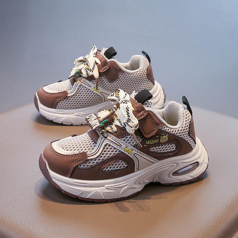 

Спортивная обувь для девочек 2025 весна и осень кожаная поверхность новая мода кроссовки папы мальчики и девочки дышащая нескользящая мягкая подошва повседневная для бега 37 inner length 22.3cm хаки