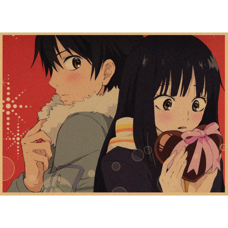 

Large Japanese Youth Romance Drama Poster - Kimi ni Todoke Retro Kraft Decorative Mural Yellow Kraft Paper (No Glue) 30X42 cm