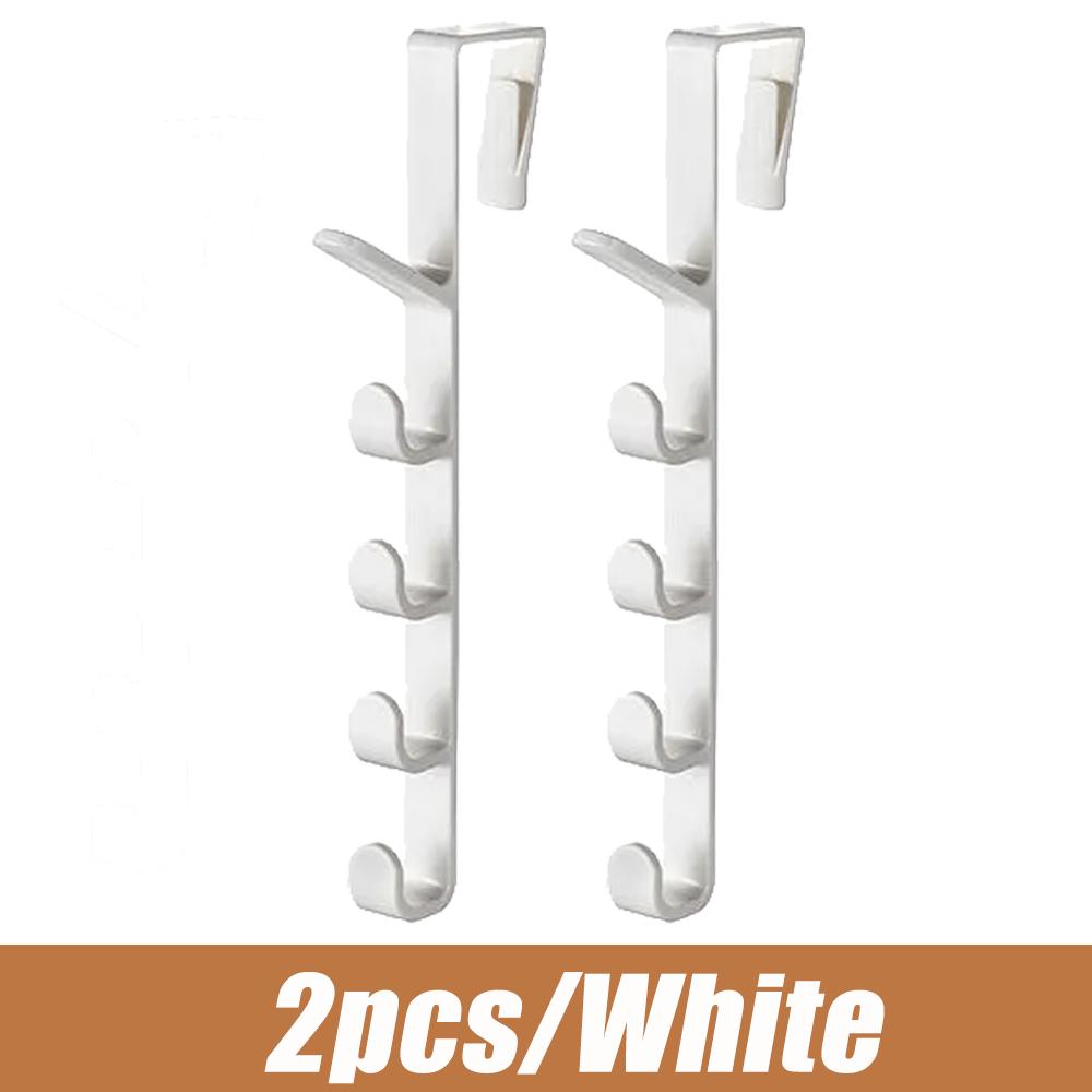 2Pcs Door Hanger Clothes Hanging Rack Over The Door Plastic Home Storage Organization Hooks Purse Holder for Bags Rails