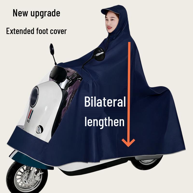 Extra Thick XL Stormproof Rain Poncho for Electric Vehicles - Unisex Full Body Motorcycle Cover with Foot Protection