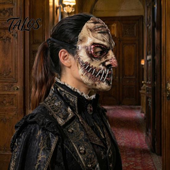 Soft Latex Scary Mask Halloween Horror Mask, Creepy Adjustable Strap Fancy Realistic Steel Nail for Party Cosplay Costume Haunted House Prop Character