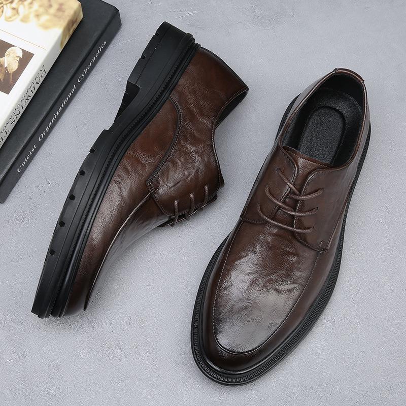 New Spring Leather Men's Shoes Breathable Business Dress Casual Shoes Men's Versatile High-end Leather Shoes