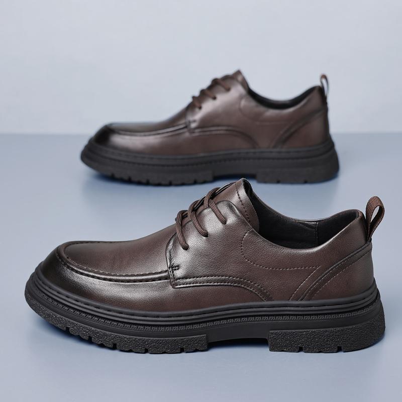 Men Leather Shoes lace up outdoor Men dress shoes Business Casual Shoes Classic Soft Leather Hombre Breathable Men Flats