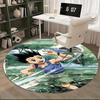 1 Stück Anime Cartoon Design Runder Teppich für Bürostuhlmatte, Rutschfester Teppich Geeignet für Heimdekoration, Wohnzimmer, Schlafzimmer, Spielzimmer