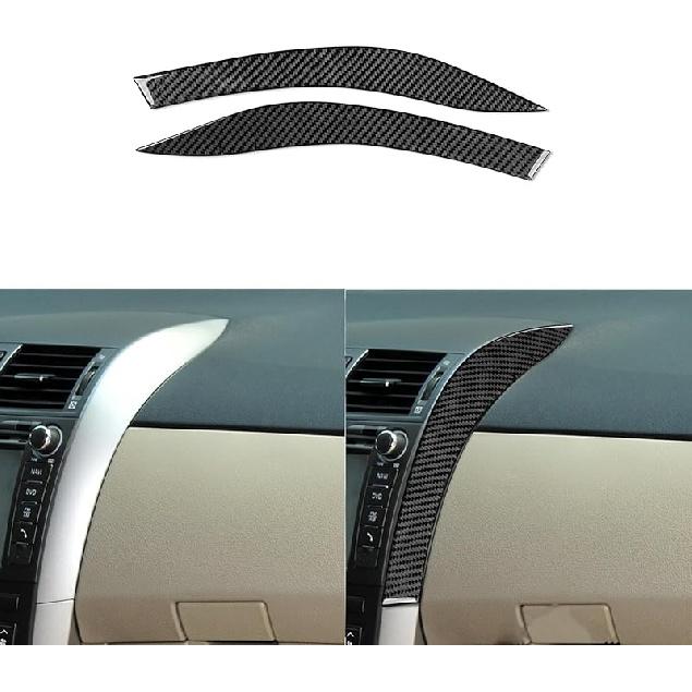 Real Premium Carbon Fiber Car Center Console Gear Shifter Transmission Panel Cover Sticker Auto Interior Accessories Compatible with Toyota Corolla