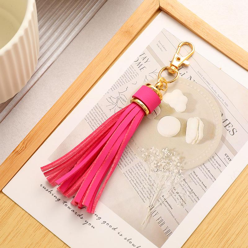 Cross Leather Tassel Keychain & Silicone Bracelet Pendant