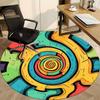 1 Stück bunter Teppich mit Zahnradmuster, runder, rutschfester, langlebiger Teppich in großer Größe für das Büro, geeignet für das Büro