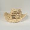 Hollow straw hat Summer sunshade cowboy hat Handwoven hat Outdoor sunscreen straw hat Corn husk
