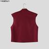 INCERUN Men Summer Sleeveless Buttons Casual Fitted Short Tank Tops Waistcoat