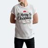 Merry Christmas White T Shirt Fun Sweat Festive Holiday Party Wear Perfect For Celebrate Gift