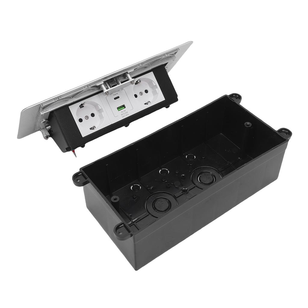 Pop Up Power Strip Silver Color 20W USB Fast Charging Rain Proof Embedded Countertop Pop Up Outlet
